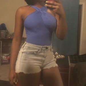 Indigo Blue Backless Bodysuit